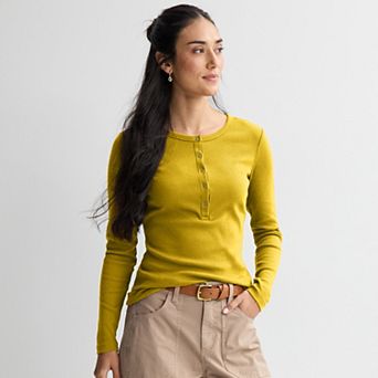 Women's Sonoma Goods For Life® Long Sleeve Crew Neck Henley