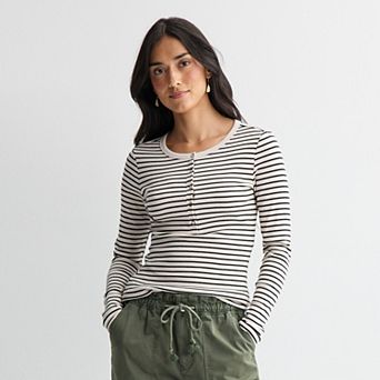 Women's Sonoma Goods For Life® Long Sleeve Crew Neck Henley