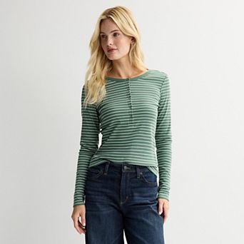Women's Sonoma Goods For Life® Long Sleeve Crew Neck Henley