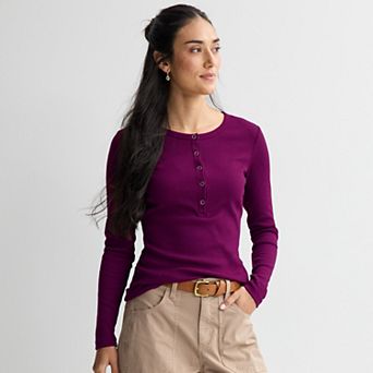 Women's Sonoma Goods For Life® Long Sleeve Crew Neck Henley