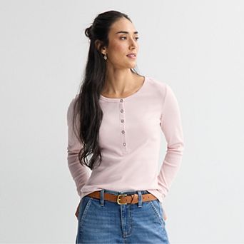 Women's Sonoma Goods For Life® Long Sleeve Crew Neck Henley