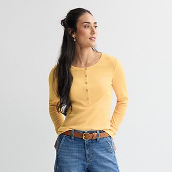 Women's Sonoma Goods For Life® Long Sleeve Crew Neck Henley