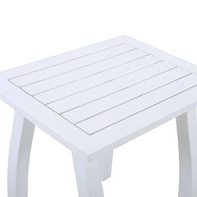 TEINIE 19" Square Outdoor Wood End Table Teak