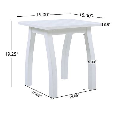TEINIE 19" Square Outdoor Wood End Table Teak