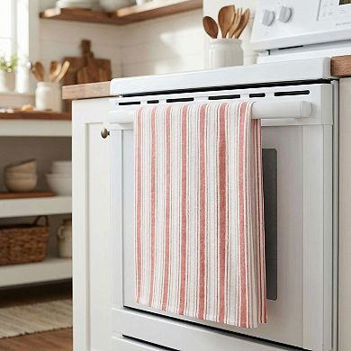 2 Pack Striped Cotton Kitchen Towels Reusable Machine Washable Hand Towels for Cooking 26" x 18"
