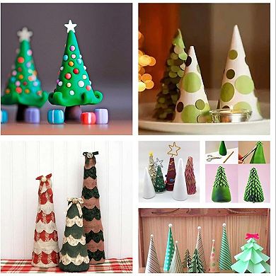 16 Pack Foam Cone Craft Set 2.76 x 7.2 in White Polystyrene Cones