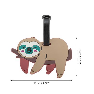 1 Pc Tree Branch Sloth Luggage Tag for Travelling Light Brown