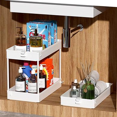 3 Tier Rolling Storage Cart Mobile Utility Organizer for Bathroom, Laundry Room & Kitchen, White