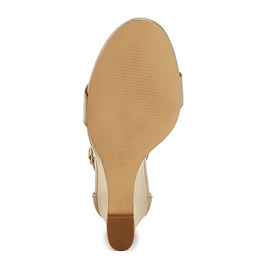 Rag & Co Volora Women's Wedge Ankle Strap Sandals