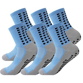 Unisex Non Slip Grip Athletic Socks with Arch Support Cushioned Sports Socks 3 Pack