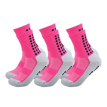 Unisex Non Slip Grip Athletic Socks with Arch Support Cushioned Sports Socks 3 Pack