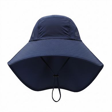 Wide Brim Sun Hat with Neck Flap UV Protection Lightweight Breathable Outdoor Hat