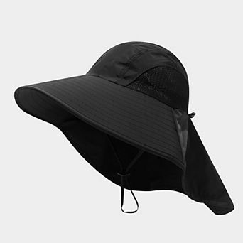 Wide Brim Sun Hat with Neck Flap UV Protection Lightweight Breathable Outdoor Hat