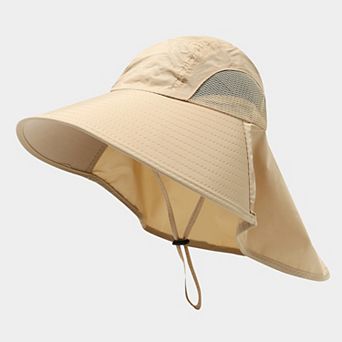 Wide Brim Sun Hat with Neck Flap UV Protection Lightweight Breathable Outdoor Hat