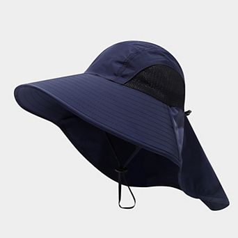 Wide Brim Sun Hat with Neck Flap UV Protection Lightweight Breathable Outdoor Hat