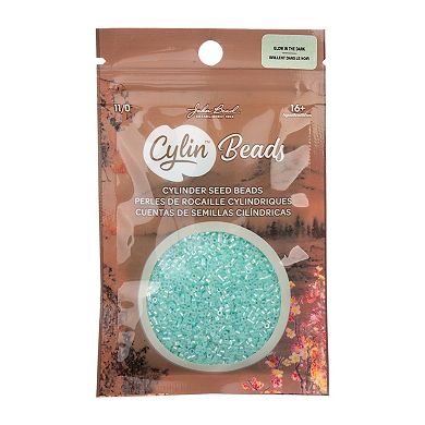 Cylin Bead 11/0 Glass Cylindrical Glow in Dark with AB Coating Seed Beads 25g Bag