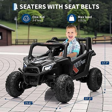 12V Kids UTV Buggy Electric Ride-On Car with Parental Remote Control, 4WD/2WD Switchable, Suspension