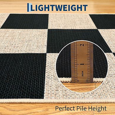 Contemporary Area Rug Machine Washable Low Pile Pet Friendly Ultra Thin Carpet for Kid's Room