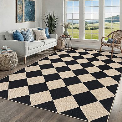 Modern Diamond Area Rug Machine Washable Vacuum Clean Ultra Thin Stain Resistant Carpet for Bedroom