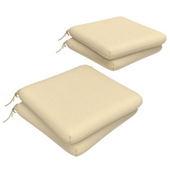 Covers&All Sunbrella 18"x 18" Outdoor Dining Chair Cushion, Set of 4, High-Density 3" Foam Cushion