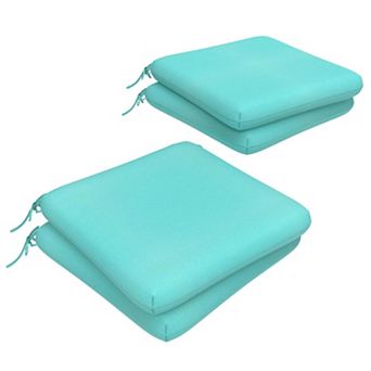 Covers&All Sunbrella 18"x 18" Outdoor Dining Chair Cushion, Set of 4, High-Density 3" Foam Cushion