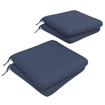 Covers&All Sunbrella 18"x 18" Outdoor Dining Chair Cushion, Set of 4, High-Density 3" Foam Cushion