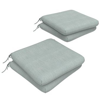 Covers&All Sunbrella 18"x 18" Outdoor Dining Chair Cushion, Set of 4, High-Density 3" Foam Cushion