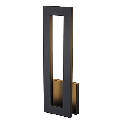 H20'' Modern Outdoor Integrated LED Wall Light 24W Matte Black Linear Exterior Sconce with Frosted A