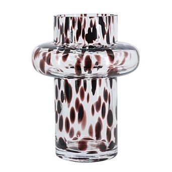TOEMOA Modern Abstract Glass Vase with Artistic Spot Accent Design