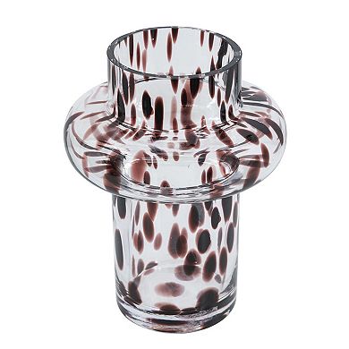 TOEMOA Modern Abstract Glass Vase with Artistic Spot Accent Design