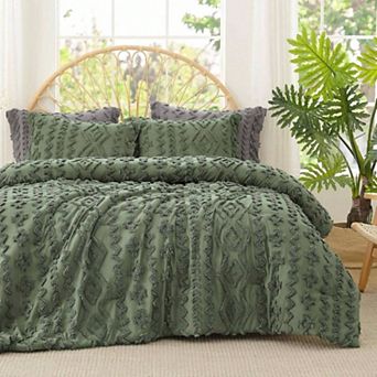 Boho Tufted Comforter Set Soft Hollow Fiber All Season Easy Care