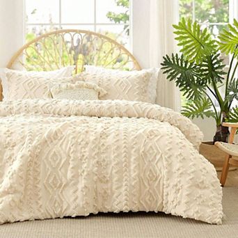 Boho Tufted Comforter Set Soft Hollow Fiber All Season Easy Care