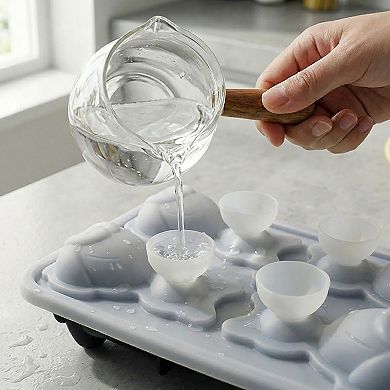 Cat Shaped Ice Cube Tray Silicone Large Mold with Easy Release Flexible Freezer Tray