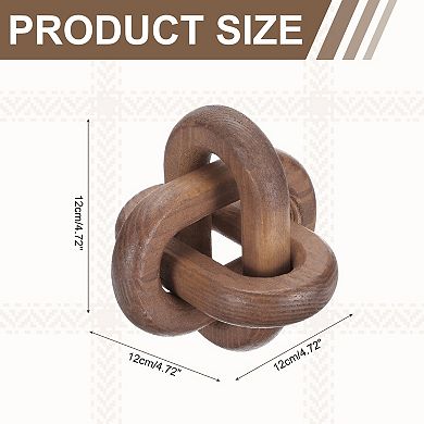 Wood Knot Decor, 5" Chain Link Home Desktop Ornaments Hand Carved Farmhouse Decor