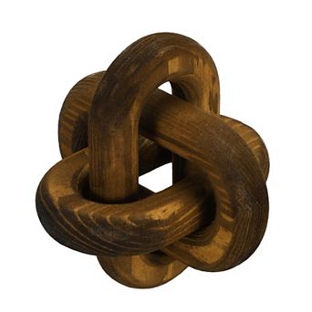 Wood Knot Decor, 5" Chain Link Home Desktop Ornaments Hand Carved Farmhouse Decor