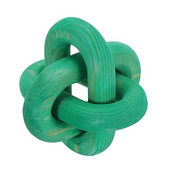 Wood Knot Decor, 5" Chain Link Home Desktop Ornaments Hand Carved Farmhouse Decor