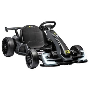 24V Kids Electric Drift Go Kart, 300W Motor, 8.5MPH, Adjustable Length, LED Lights,Drift/Sport Modes
