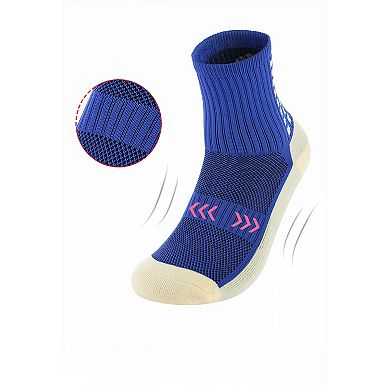 Unisex Non Slip Grip Athletic Socks Breathable Soccer Training Sports Socks 2 Pack
