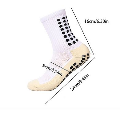 Unisex Non Slip Grip Athletic Socks Breathable Soccer Training Sports Socks 2 Pack
