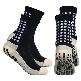 Unisex Non Slip Grip Athletic Socks Breathable Soccer Training Sports Socks 2 Pack