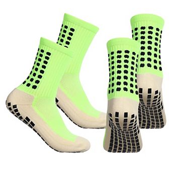 Unisex Non Slip Grip Athletic Socks Breathable Soccer Training Sports Socks 2 Pack
