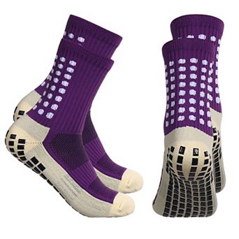 Unisex Non Slip Grip Athletic Socks Breathable Soccer Training Sports Socks 2 Pack