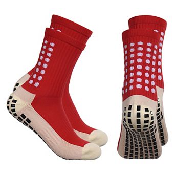 Unisex Non Slip Grip Athletic Socks Breathable Soccer Training Sports Socks 2 Pack