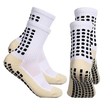 Unisex Non Slip Grip Athletic Socks Breathable Soccer Training Sports Socks 2 Pack
