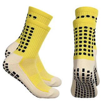Unisex Non Slip Grip Athletic Socks Breathable Soccer Training Sports Socks 2 Pack