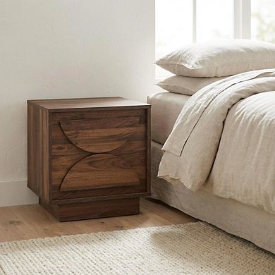 Wood Nightstand with 2 Drawers, Modern Design for Bedroom Storage