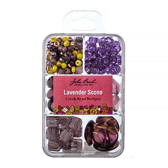 John Bead Recipe Box Dessert Themed Mixed Glass Beads 110 Grams