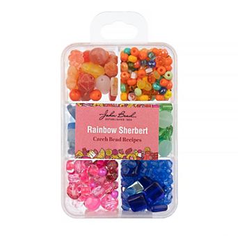 John Bead Recipe Box Dessert Themed Mixed Glass Beads 110 Grams