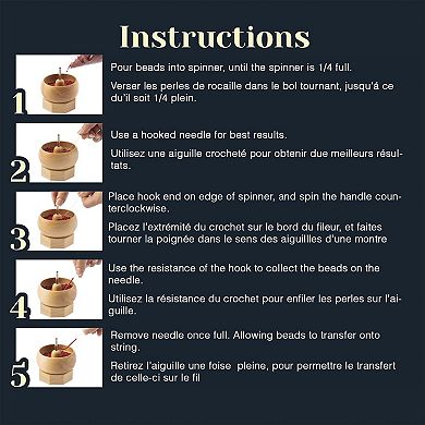 John Bead 3.6" x 3.6" Dual Bead Spinner with 2 Beading Needles, Spinning Tool for Jewelry Making