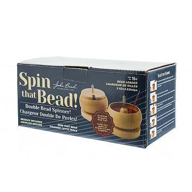John Bead 3.6" x 3.6" Dual Bead Spinner with 2 Beading Needles, Spinning Tool for Jewelry Making